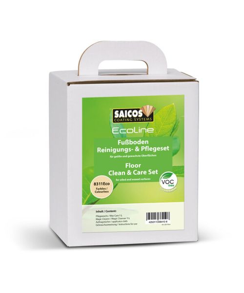 Saicos Eco Floor Care Set For Oiled Surface White 1+1 L 8311Eco