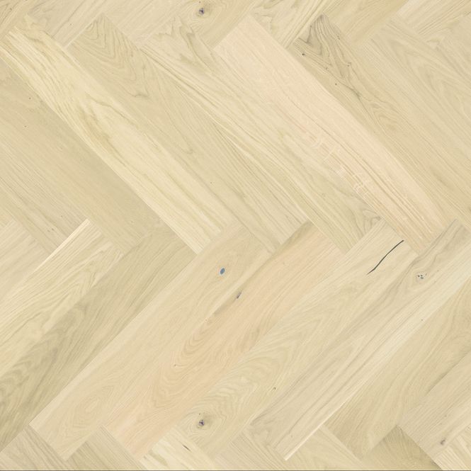 Hovedbilde Fiskebensparkett Saga Herringbone Eik Coconut