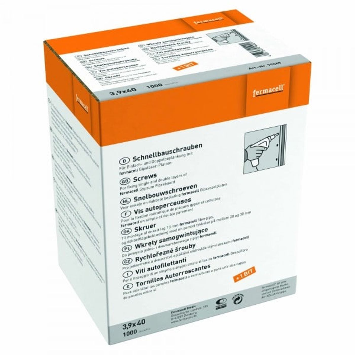 Fermacell Fibergipsskruer - 3,9x30 mm - 1000stk Løse